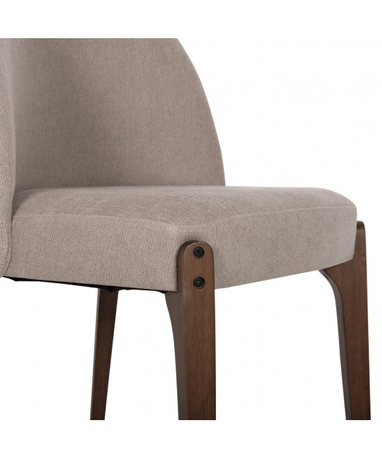 ΚΑΡΕΚΛΑ ΤΡΑΠΕΖΑΡΙΑΣ RAMMER HM9744.02 RUBBERWOOD ΣΕ ΚΑΡΥΔΙ-ΕΚΡΟΥ ΥΦΑΣΜΑ 57x55x86Υεκ.