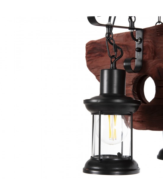 ΦΩΤΙΣΤΙΚΟ ΟΡΟΦΗΣ 6-ΦΩΤΟ ΚΡΕΜΑΣΤΟ HM4117 ΞΥΛΟ-ΜΕΤΑΛΛΟ-ΓΥΑΛΙ 116Υεκ