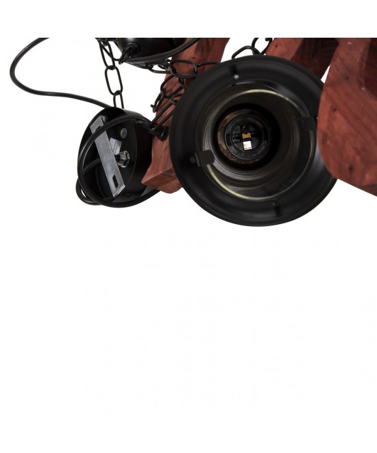 ΦΩΤΙΣΤΙΚΟ ΟΡΟΦΗΣ 6-ΦΩΤΟ ΚΡΕΜΑΣΤΟ HM4117 ΞΥΛΟ-ΜΕΤΑΛΛΟ-ΓΥΑΛΙ 116Υεκ