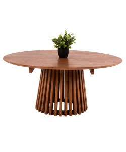 ΤΡΑΠΕΖΙ ΣΑΛΟΝΙΟΥ ΣΤΡΟΓΓΥΛΟ FRANTZ HM9523.11 ΜΑΣΙΦ MINDI ΞΥΛΟ-ΦΥΣΙΚΟ Φ100X45Υεκ.