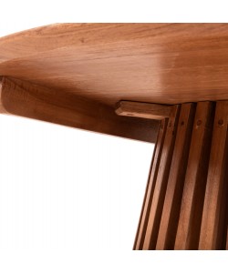 ΤΡΑΠΕΖΙ ΣΑΛΟΝΙΟΥ ΣΤΡΟΓΓΥΛΟ FRANTZ HM9523.11 ΜΑΣΙΦ MINDI ΞΥΛΟ-ΦΥΣΙΚΟ Φ100X45Υεκ.