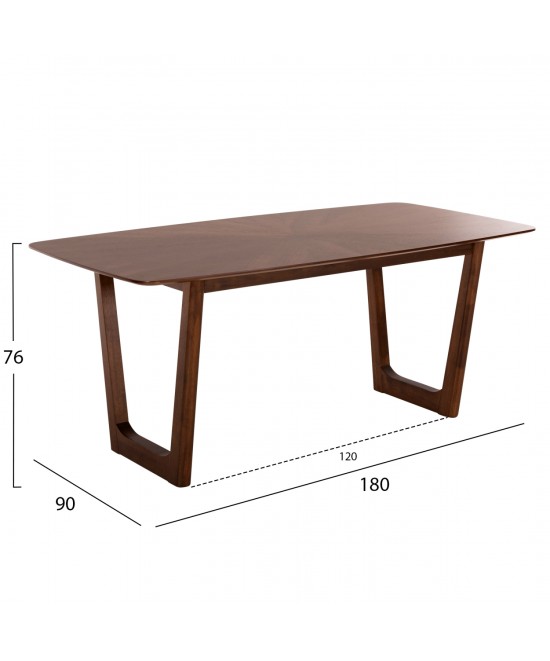ΤΡΑΠΕΖΙ ΤΡΑΠΕΖΑΡΙΑΣ RINER ΟΡΘΟΓΩΝΙΟ HM9745 MDF ΜΕ ΚΑΠΛΑΜΑ ΚΑΡΥΔΙΑΣ 180x90x76εκ.