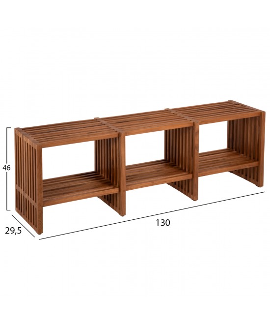 ΚΟΝΣΟΛΑ TV NYA HM9831 ΜΑΣΙΦ ΞΥΛΟ TEAK ΣΕ ΦΥΣΙΚΟ ΧΡΩΜΑ 130x29,5x46Υ εκ.