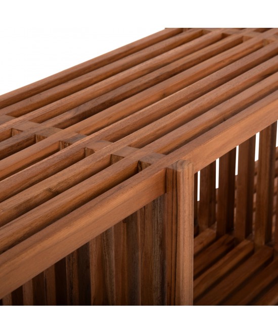 ΚΟΝΣΟΛΑ TV NYA HM9831 ΜΑΣΙΦ ΞΥΛΟ TEAK ΣΕ ΦΥΣΙΚΟ ΧΡΩΜΑ 130x29,5x46Υ εκ.