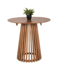 ΤΡΑΠΕΖΙ ΤΡΑΠΕΖΑΡΙΑΣ ΣΤΡΟΓΓΥΛΟ FRANTZ HM9832.11 ΜΑΣΙΦ ΞΥΛΟ MINDI ΣΕ ΦΥΣΙΚΟ Φ80X75Υεκ.