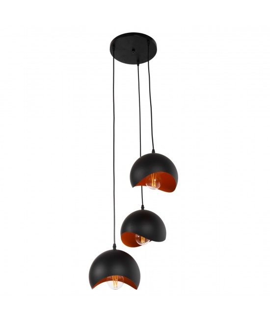ΦΩΤΙΣΤΙΚΟ ΟΡΟΦΗΣ 3-ΦΩΤΟ HM4166.01 ΜΕΤΑΛΛΙΚΕΣ ΣΦΑΙΡΕΣ ΜΑΥΡΟ-ΠΟΡΤΟΚΑΛΙ Φ20x112Υ