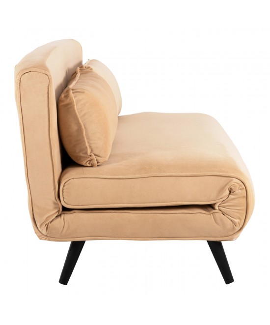 ΚΑΝΑΠΕΣ ΚΡΕΒΑΤΙ 2 ΑΤΟΜΩΝ ASMA HM3077.17 ΜΕ ΒΕΛΟΥΔΟ ΜΠΕΖ 140x80x77Yεκ.