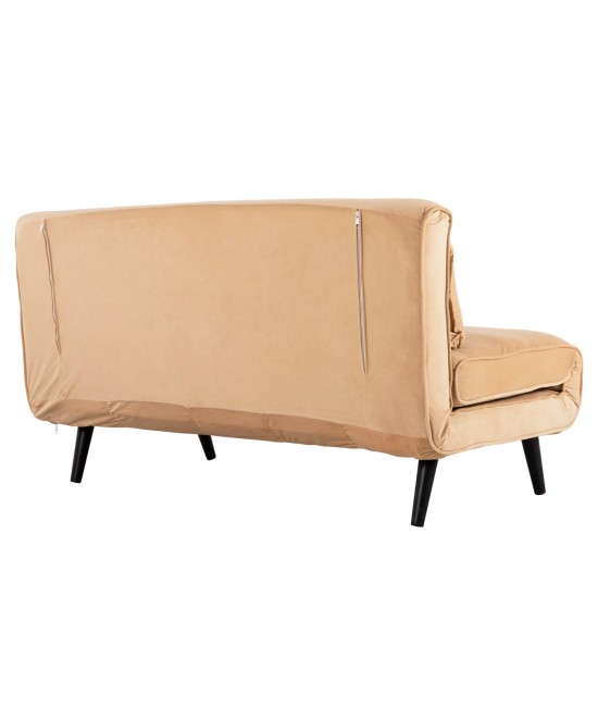 ΚΑΝΑΠΕΣ ΚΡΕΒΑΤΙ 2 ΑΤΟΜΩΝ ASMA HM3077.17 ΜΕ ΒΕΛΟΥΔΟ ΜΠΕΖ 140x80x77Yεκ.