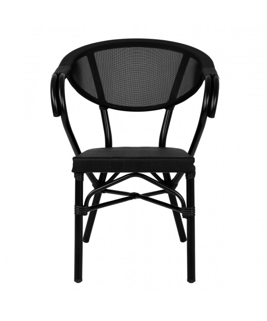 ΠΟΛΥΘΡΟΝΑ ΑΛΟΥΜΙΝΙΟΥ CLAY BAMBOO LOOK ΜΑΥΡΗ ΜΕ TEXTLINE HM5025.02 59x60x82 cm