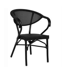 ΠΟΛΥΘΡΟΝΑ ΑΛΟΥΜΙΝΙΟΥ CLAY BAMBOO LOOK ΜΑΥΡΗ ΜΕ TEXTLINE HM5025.02 59x60x82 cm