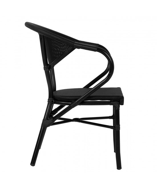 ΠΟΛΥΘΡΟΝΑ ΑΛΟΥΜΙΝΙΟΥ CLAY BAMBOO LOOK ΜΑΥΡΗ ΜΕ TEXTLINE HM5025.02 59x60x82 cm