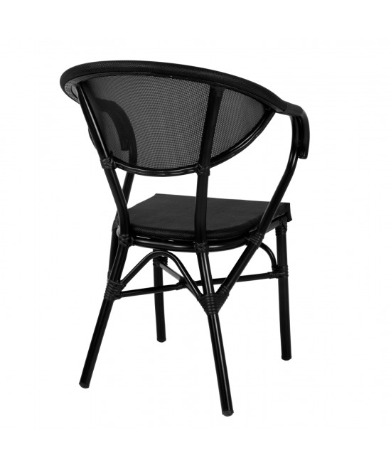 ΠΟΛΥΘΡΟΝΑ ΑΛΟΥΜΙΝΙΟΥ CLAY BAMBOO LOOK ΜΑΥΡΗ ΜΕ TEXTLINE HM5025.02 59x60x82 cm