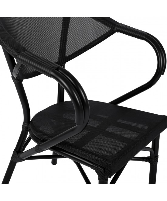 ΠΟΛΥΘΡΟΝΑ ΑΛΟΥΜΙΝΙΟΥ CLAY BAMBOO LOOK ΜΑΥΡΗ ΜΕ TEXTLINE HM5025.02 59x60x82 cm