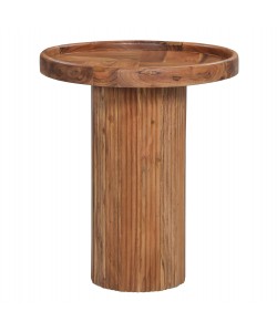 ΤΡΑΠΕΖΙ ΣΑΛΟΝΙΟΥ ΣΤΡΟΓΓΥΛΟ RAJJEH HM9692 ΜΑΣΙΦ ΑΚΑΚΙΑ ΦΥΣΙΚΟ ΧΡΩΜΑ Φ50x60Υεκ.