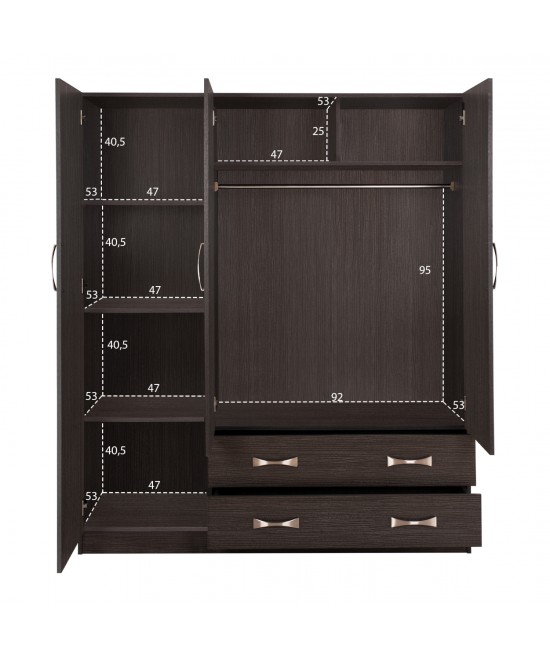 ΝΤΟΥΛΑΠΑ 3ΦΥΛΛΗ CARLY HM384.01 ΜΕ ΔΥΟ ΣΥΡΤΑΡΙΑ ZEBRANO 150X55Χ180Υεκ.