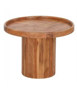 ΤΡΑΠΕΖΙ ΣΑΛΟΝΙΟΥ ΣΤΡΟΓΓΥΛΟ RAJJEH HM9693 ΜΑΣΙΦ ΑΚΑΚΙΑ ΦΥΣΙΚΟ ΧΡΩΜΑ Φ60x45Υεκ.