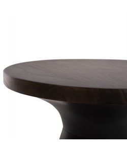 ΤΡΑΠΕΖΙ ΣΑΛΟΝΙΟΥ ΣΤΡΟΓΓΥΛΟ FOSS HM9699 ΜΑΣΙΦ MANGO ΣΚΟΥΡΟ ΚΑΦΕ Φ35x45Υεκ.