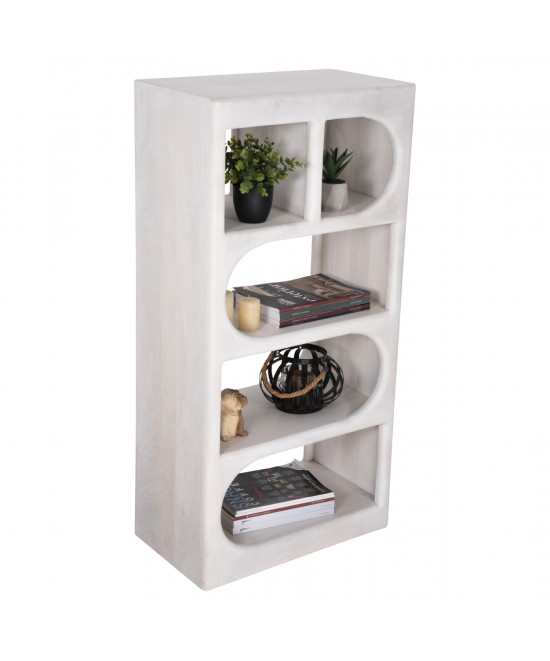 ΡΑΦΙΕΡΑ ΚΟΜΜΟ HANDYR HM9706 ΜΑΣΙΦ ΞΥΛΟ MANGO ΣΕ ΛΕΥΚΟ ΧΡΩΜΑ 60x35x120Υεκ.