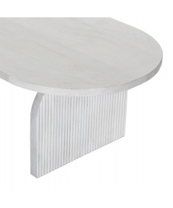 ΤΡΑΠΕΖΙ ΣΑΛΟΝΙΟΥ ΟΒΑΛ HONKY HM9710 ΜΑΣΙΦ ΞΥΛΟ MANGO- ΛΕΥΚΟ 130x60x40Υεκ.