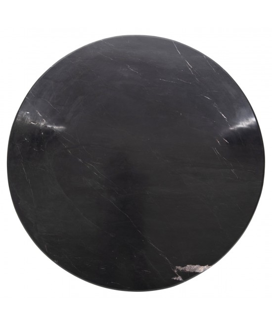 ΤΡΑΠΕΖΙ ΤΡΑΠΕΖΑΡΙΑΣ ΣΤΡΟΓΓΥΛΟ DRAXX HM9687 ΜΑΣΙΦ ΞΥΛΟ ΑΚΑΚΙΑΣ-ΕΠΙΦΑΝΕΙΑ ΜΑΥΡΟ ΜΑΡΜΑΡΟ Φ120x76Υεκ