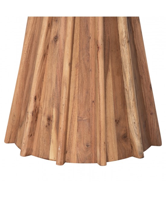 ΤΡΑΠΕΖΙ ΤΡΑΠΕΖΑΡΙΑΣ ΣΤΡΟΓΓΥΛΟ DRAXX HM9687 ΜΑΣΙΦ ΞΥΛΟ ΑΚΑΚΙΑΣ-ΕΠΙΦΑΝΕΙΑ ΜΑΥΡΟ ΜΑΡΜΑΡΟ Φ120x76Υεκ