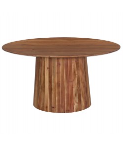 ΤΡΑΠΕΖΙ ΤΡΑΠΕΖΑΡΙΑΣ ΣΤΡΟΓΓΥΛΟ GROOT HM9685 ΜΑΣΙΦ ΑΚΑΚΙΑ ΣΕ ΦΥΣΙΚΟ Φ150x76Υεκ