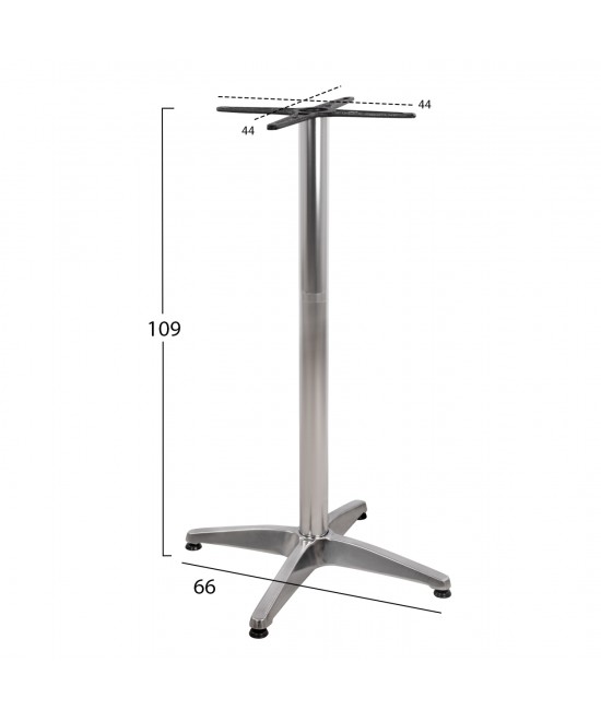 ΒΑΣΗ ΜΠΑΡ ΑΛΟΥΜΙΝΙΟΥ 4ΝΥΧΗ 66X66X109Υεκ. ΜΕ ΣΤΑΥΡΟ 44Χ44εκ. HM450 ΧΡΩΜΙΟΥ