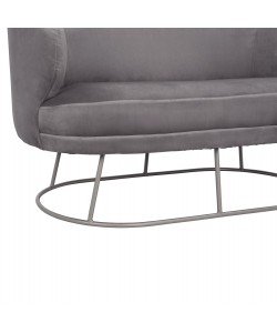 ΚΑΝΑΠΕΣ 2ΘΕΣΙΟΣ ARIEN HM8492.01 ΑΠΟ ΒΕΛΟΥΔΟ ΓΚΡΙ ΜΕ ΑΣΗΜΙ ΒΑΣΗ 125Χ80Χ84Υ εκ.