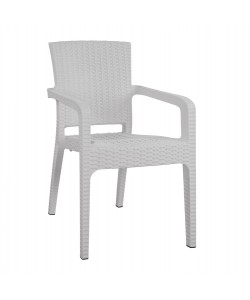 ΠΟΛΥΘΡΟΝΑ ΠΟΛΥΠΡΟΠΥΛΕΝΙΟΥ RATTAN HM5590.04 ΧΡΩΜΑ ΛΕΥΚΟ 58x55x87 cm.