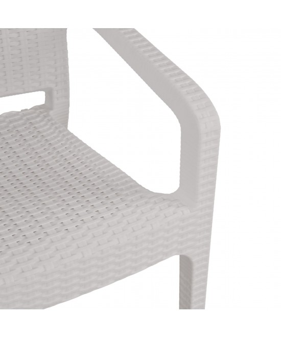 ΠΟΛΥΘΡΟΝΑ ΠΟΛΥΠΡΟΠΥΛΕΝΙΟΥ RATTAN HM5590.04 ΧΡΩΜΑ ΛΕΥΚΟ 58x55x87 cm.