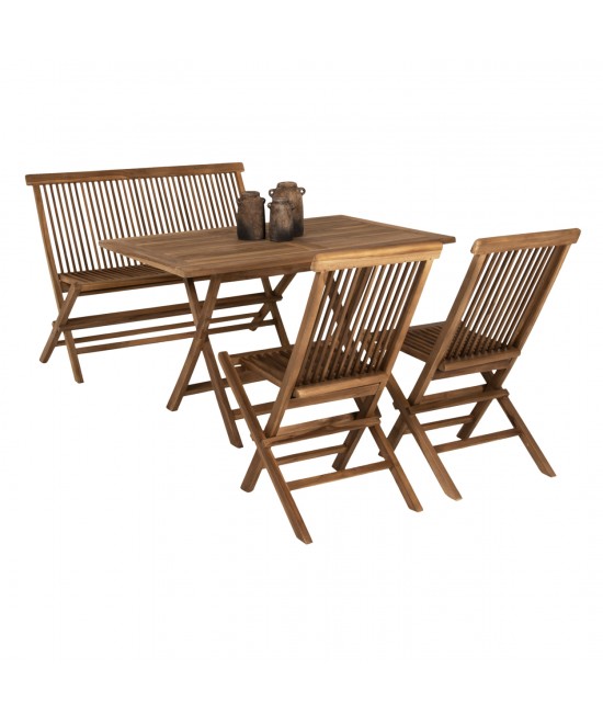 ΣΕΤ ΤΡΑΠΕΖΑΡΙΑΣ ΕΞΩΤ. ΧΩΡΟΥ 4ΤΜΧ KENDALL HM11953 ΜΑΣΙΦ ΞΥΛΟ TEAK ΦΥΣΙΚΟ
