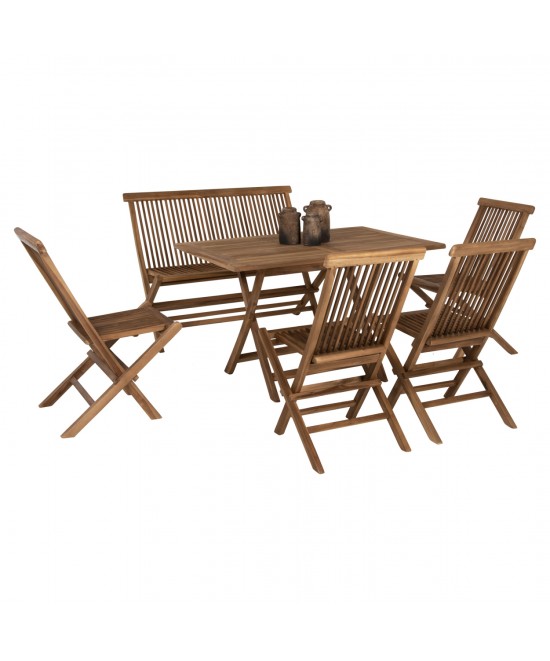 ΣΕΤ ΤΡΑΠΕΖΑΡΙΑΣ ΕΞΩΤ. ΧΩΡΟΥ 6ΤΜΧ KENDALL HM11954 ΜΑΣΙΦ ΞΥΛΟ TEAK ΦΥΣΙΚΟ