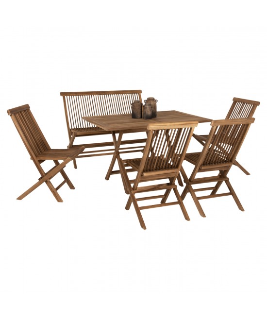 ΣΕΤ ΤΡΑΠΕΖΑΡΙΑΣ ΕΞΩΤ. ΧΩΡΟΥ 6ΤΜΧ KENDALL HM11954 ΜΑΣΙΦ ΞΥΛΟ TEAK ΦΥΣΙΚΟ