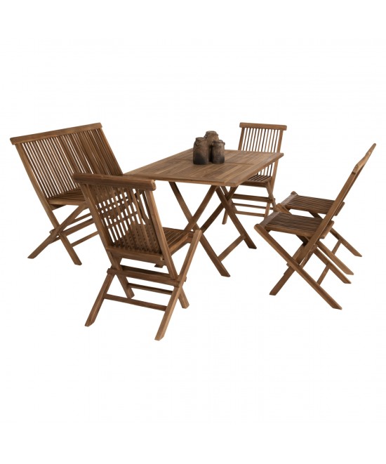 ΣΕΤ ΤΡΑΠΕΖΑΡΙΑΣ ΕΞΩΤ. ΧΩΡΟΥ 6ΤΜΧ KENDALL HM11954 ΜΑΣΙΦ ΞΥΛΟ TEAK ΦΥΣΙΚΟ