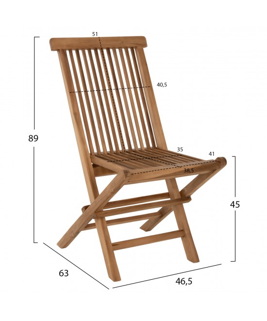 ΣΕΤ ΤΡΑΠΕΖΑΡΙΑΣ ΕΞΩΤ. ΧΩΡΟΥ 5ΤΜΧ KENDALL HM11955 ΜΑΣΙΦ ΞΥΛΟ TEAK ΦΥΣΙΚΟ