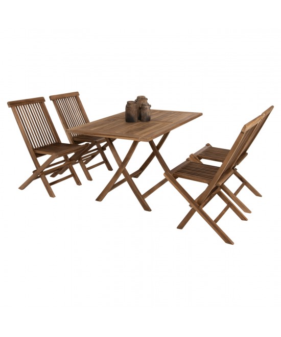 ΣΕΤ ΤΡΑΠΕΖΑΡΙΑΣ ΕΞΩΤ. ΧΩΡΟΥ 5ΤΜΧ KENDALL HM11955 ΜΑΣΙΦ ΞΥΛΟ TEAK ΦΥΣΙΚΟ