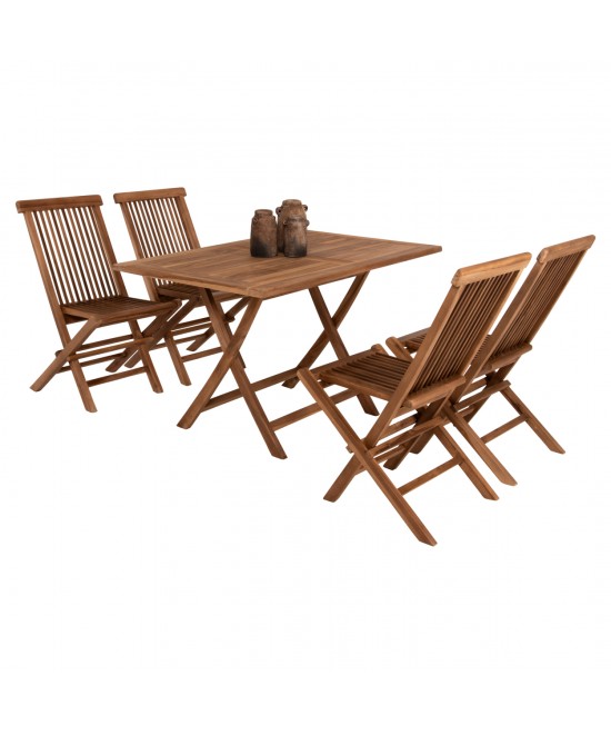 ΣΕΤ ΤΡΑΠΕΖΑΡΙΑΣ ΕΞΩΤ. ΧΩΡΟΥ 5ΤΜΧ KENDALL HM11955 ΜΑΣΙΦ ΞΥΛΟ TEAK ΦΥΣΙΚΟ