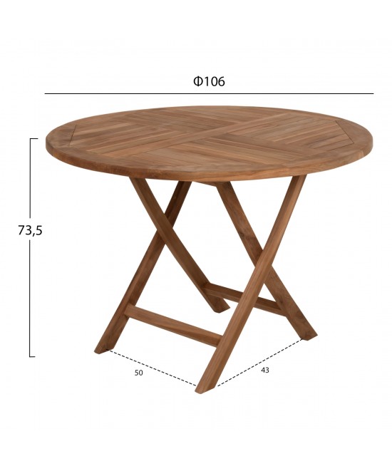 ΣΕΤ ΤΡΑΠΕΖΑΡΙΑΣ ΕΞΩΤ. ΧΩΡΟΥ 5ΤΜΧ KENDALL HM11956 ΜΑΣΙΦ ΞΥΛΟ TEAK ΦΥΣΙΚΟ