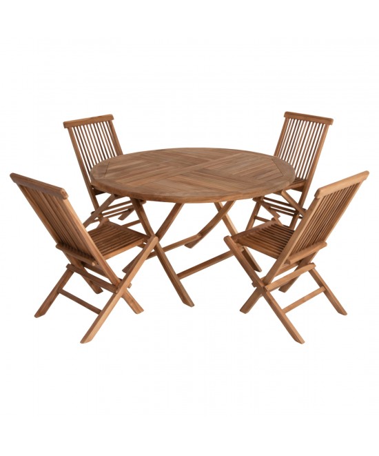 ΣΕΤ ΤΡΑΠΕΖΑΡΙΑΣ ΕΞΩΤ. ΧΩΡΟΥ 5ΤΜΧ KENDALL HM11956 ΜΑΣΙΦ ΞΥΛΟ TEAK ΦΥΣΙΚΟ