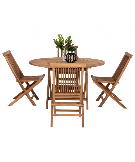 ΣΕΤ ΤΡΑΠΕΖΑΡΙΑΣ ΕΞΩΤ. ΧΩΡΟΥ 5ΤΜΧ KENDALL HM11956 ΜΑΣΙΦ ΞΥΛΟ TEAK ΦΥΣΙΚΟ