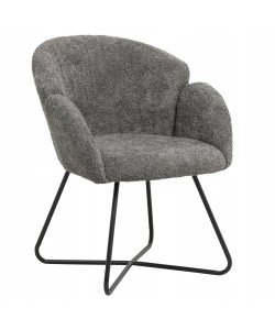 ΠΟΛΥΘΡΟΝΑ HARNIS HM9603.01 ΓΚΡΙ ΜΠΟΥΚΛΕ-ΜΑΥΡΑ ΜΕΤΑΛ.ΠΟΔΙΑ ΧΙΑΣΤΙ 59,5x64x77Υεκ