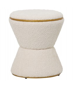 ΣΚΑΜΠΟ ΣΤΡΟΓΓΥΛΟ LINNER HM9604.16 ΜΠΟΥΚΛΕ ΥΦΑΣΜΑ ΕΚΡΟΥ-ΧΡΥΣΗ ΛΕΠΤΟΜΕΡΕΙΑ Φ38,5x43Υ