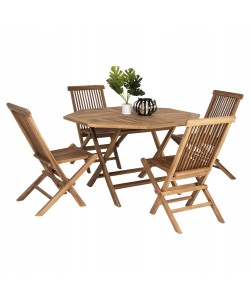 ΣΕΤ ΤΡΑΠΕΖΑΡΙΑΣ ΕΞΩΤ. ΧΩΡΟΥ ΠΤΥΣΣΟΜΕΝΑ 5ΤΜΧ KENDALL HM11950 ΜΑΣΙΦ ΞΥΛΟ TEAK ΦΥΣΙΚΟ