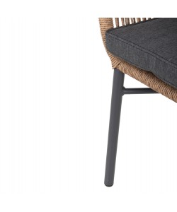 ΠΟΛΥΘΡΟΝΑ TOPIN HM6048.03 ΑΛΟΥΜΙΝΙΟ ΑΝΘΡΑΚΙ-P.E. RATTAN ΜΠΕΖ-ΜΑΞΙΛΑΡΙ ΑΝΘΡΑΚΙ