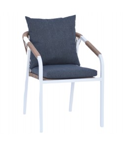 ΠΟΛΥΘΡΟΝΑ MAERLY HM6051.01 ΛΕΥΚΟ ΑΛΟΥΜΙΝΙΟ-ΑΝΟΙΧΤΟ ΚΑΦΕ P.E.RATTAN-ΜΑΞΙΛΑΡΙΑ 55,5x62,5x76,5-85 εκ.