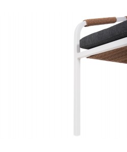 ΠΟΛΥΘΡΟΝΑ MAERLY HM6051.01 ΛΕΥΚΟ ΑΛΟΥΜΙΝΙΟ-ΑΝΟΙΧΤΟ ΚΑΦΕ P.E.RATTAN-ΜΑΞΙΛΑΡΙΑ 55,5x62,5x76,5-85 εκ.