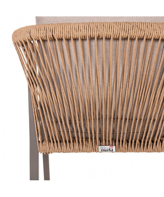 ΠΟΛΥΘΡΟΝΑ MAERLY HM6051.04 ΣΑΜΠΑΝΙ ΑΛΟΥΜΙΝΙΟ-P.E.RATTAN ΦΥΣΙΚΟ-ΜΑΞΙΛΑΡΙΑ ΜΠΕΖ 55,5x62,5x85Υ εκ.