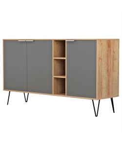 ΜΠΟΥΦΕΣ CABRON HM8874.11 ΜΕΛΑΜΙΝΗ ΣΕ ΦΥΣΙΚΟ-ΑΝΘΡΑΚΙ-ΜΑΥΡΑ ΜΕΤΑΛ.ΠΟΔΙΑ 142X40X83Υεκ.