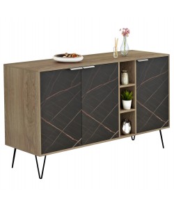 ΜΠΟΥΦΕΣ CABRON HM8874.12 ΜΕΛΑΜΙΝΗ ΣΕ SONAMA-ΜΑΥΡΟ ΜΑΡΜΑΡΟ-ΜΑΥΡΑ ΜΕΤΑΛ.ΠΟΔΙΑ 142X40X83Υεκ