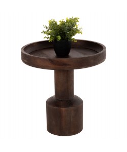 ΤΡΑΠΕΖΙ ΣΑΛΟΝΙΟΥ ΣΤΡΟΓΓΥΛΟ CRAMM HM9700 ΜΑΣΙΦ MANGO ΣΚΟΥΡΟ ΚΑΦΕ Φ45x47Υεκ.